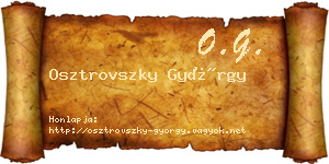 Osztrovszky György névjegykártya